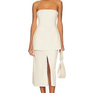 WeWoreWhat Vegan Leather Strapless Top